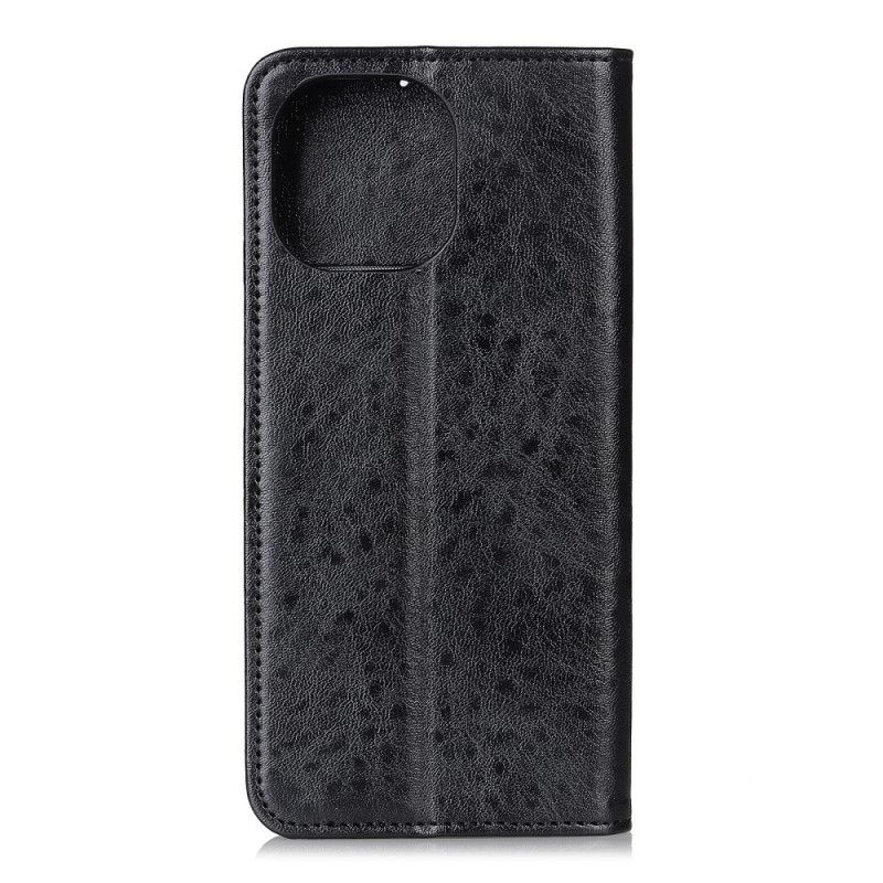 Folio-fodral Xiaomi Mi 11 Svart Texturerat Delat Läder