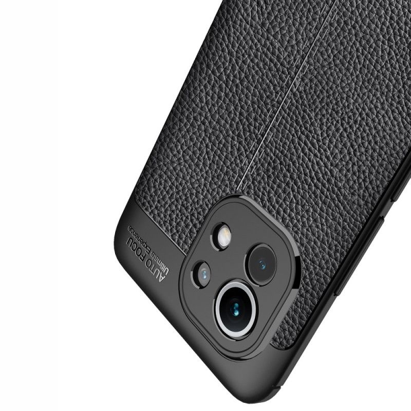 Skal för Xiaomi Mi 11 Svart Dubbelt Linjär Lädereffekt