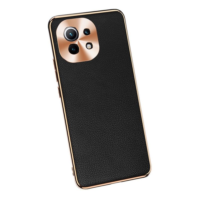 Skal för Xiaomi Mi 11 Svart Fotomodul För Äkta Läder