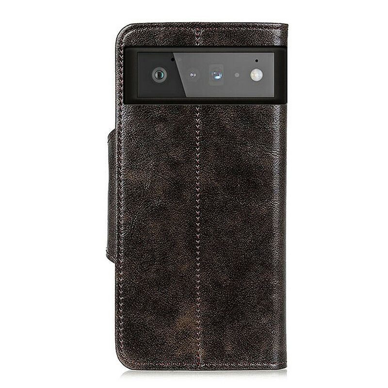 Fodral Google Pixel 6 Glänsande Läderimitation Khazneh