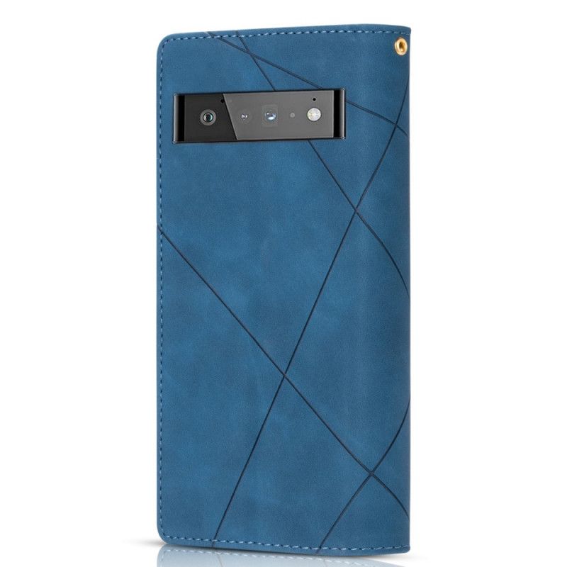 Fodral Google Pixel 6 Tvåfärgad Grafisk Ficka Med Dragkedja