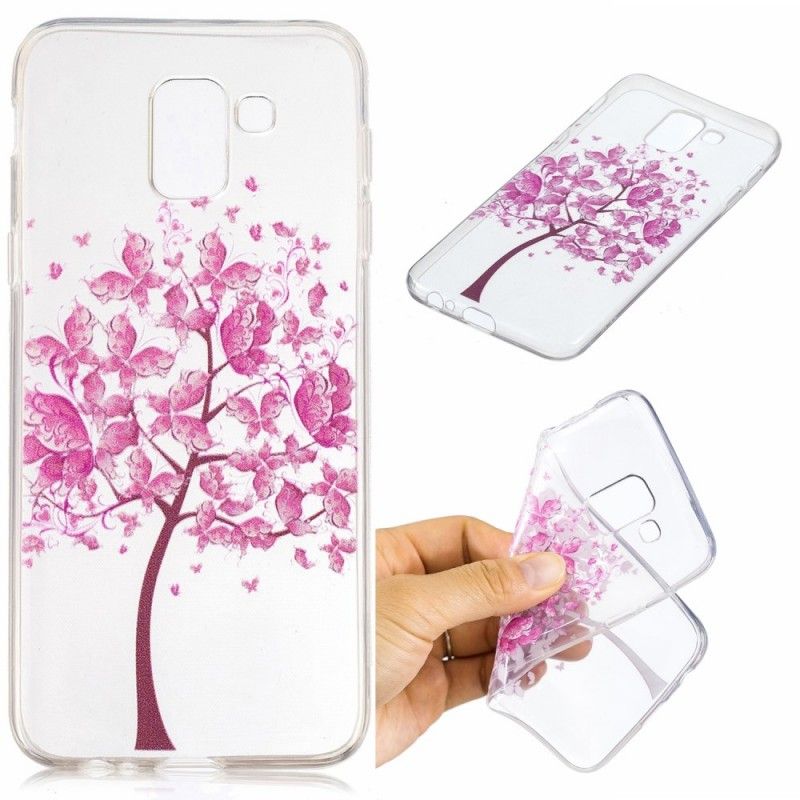 Skal Samsung Galaxy J6 Transparent Fjärilsträd