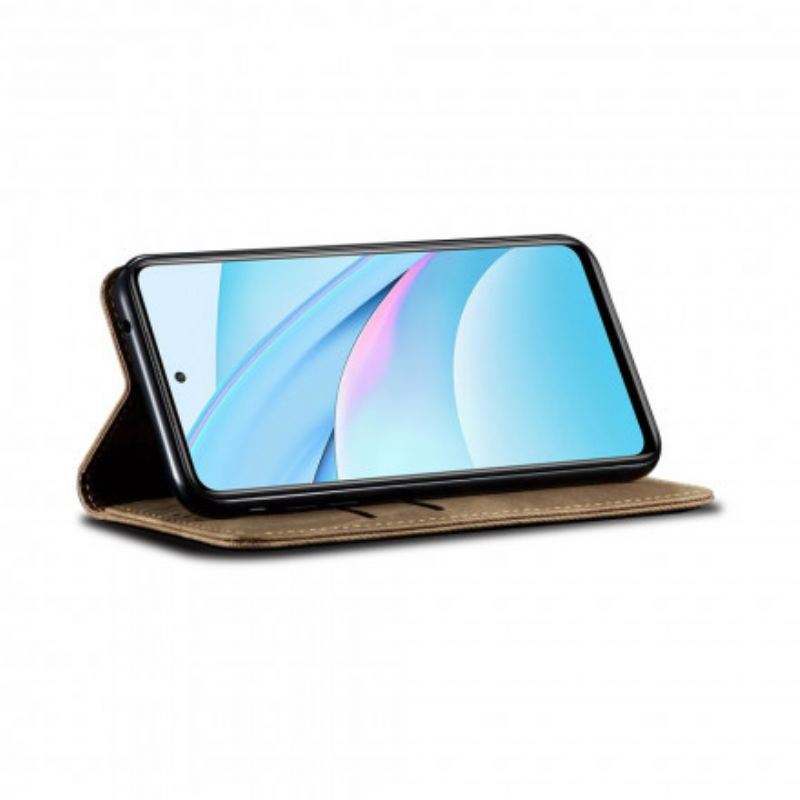 Folio-fodral För Oppo A15 Jeans I Konstläder