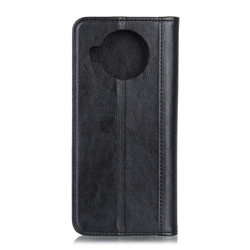 Folio-fodral Xiaomi Mi 10T Lite 5G / Redmi Note 9 Pro 5G Svart Delat Litchiläder