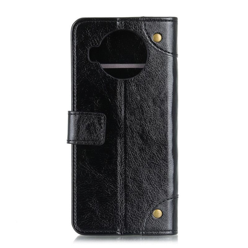Läderskal Xiaomi Mi 10T Lite 5G / Redmi Note 9 Pro 5G Svart Antik Nappalädereffekt
