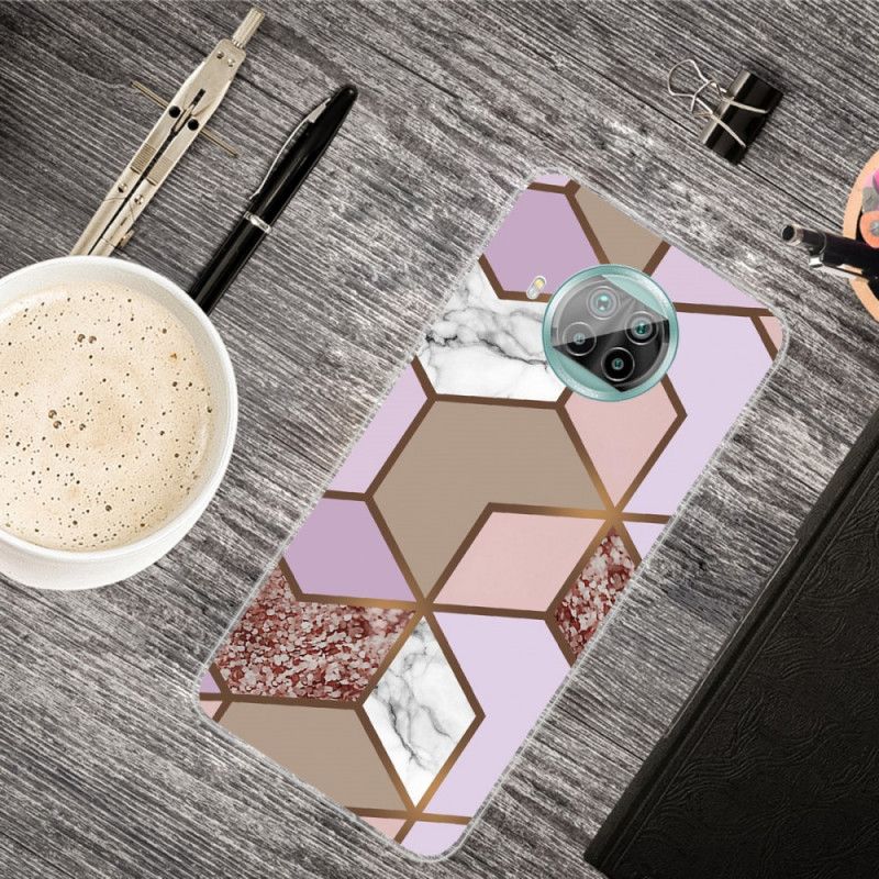 Skal för Xiaomi Mi 10T Lite 5G / Redmi Note 9 Pro 5G Svart Geometrisk Marmor