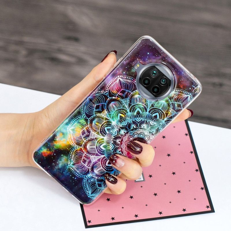 Skal Xiaomi Mi 10T Lite 5G / Redmi Note 9 Pro 5G Grå Fluorescerande Blommor