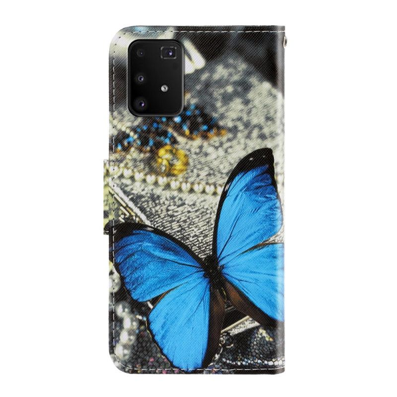 Fodral för Samsung Galaxy S10 Lite Svart Fjärilsvariationer Med Rem