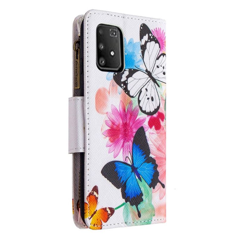 Fodral Samsung Galaxy S10 Lite Svart Fjärilsficka Med Blixtlås