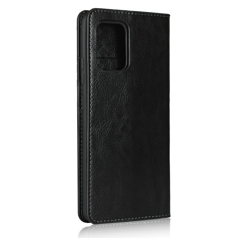 Folio-fodral Samsung Galaxy S10 Lite Svart Äkta Läder
