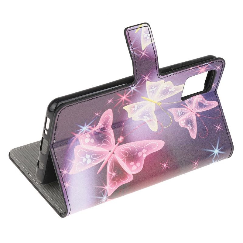 Läderfodral Samsung Galaxy S10 Lite Mobilskal Neonfjärilar