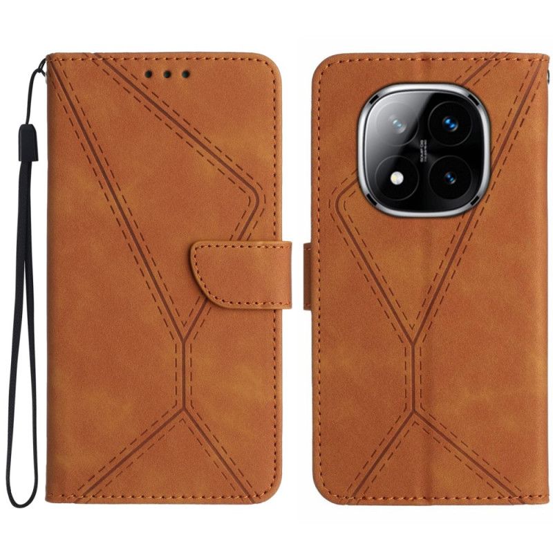 Fodral Xiaomi Redmi Note 14 Pro Plus 5g Linjer Och Streck Med Rem