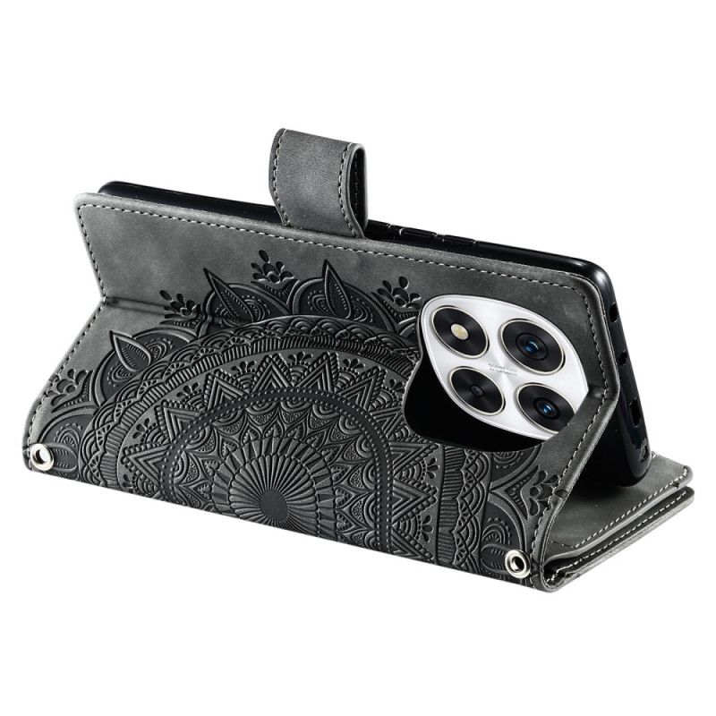 Fodral Xiaomi Redmi Note 14 Pro Plus 5g Plånbok Med Mandala-effekt I Mocka