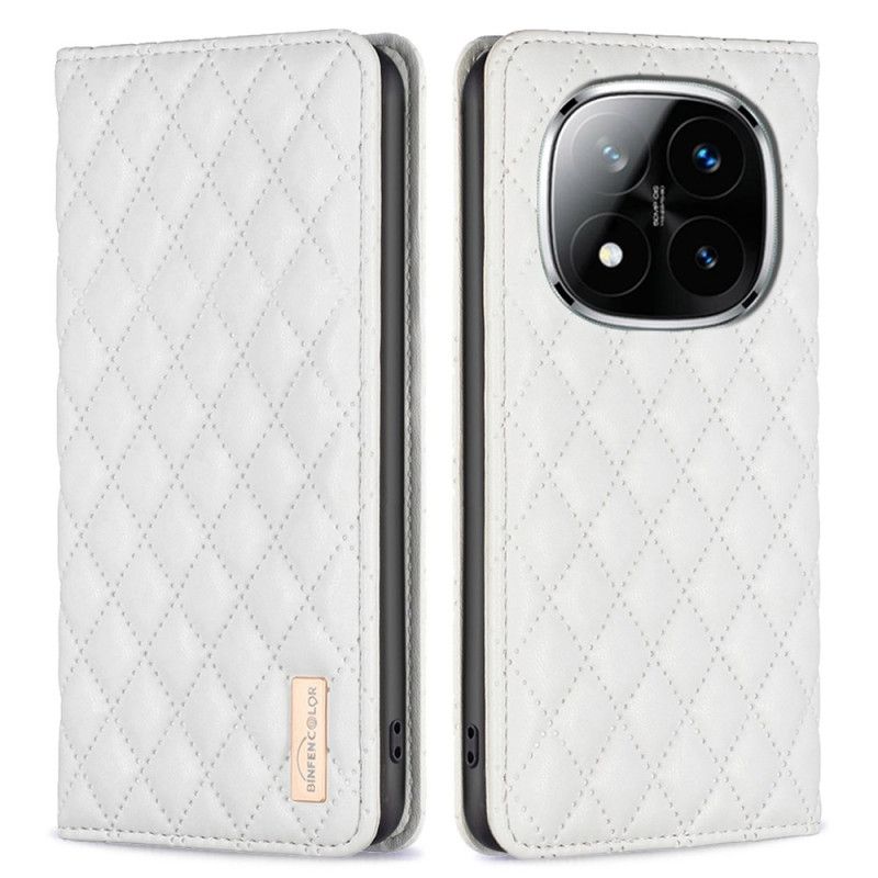 Folio-fodral Xiaomi Redmi Note 14 Pro Plus 5g Binfen-färg Quiltad