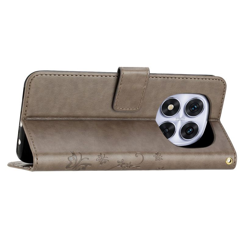 Läderfodral Xiaomi Redmi Note 14 Pro Plus 5g Telefonfodral Blommig