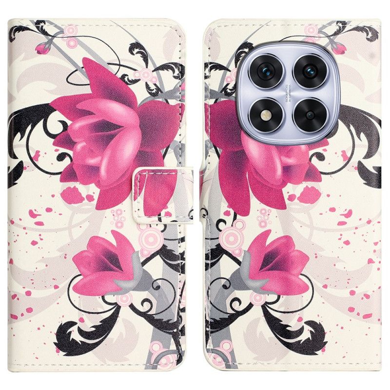 Läderfodral Xiaomi Redmi Note 14 Pro Plus 5g Telefonfodral Lotusblomma