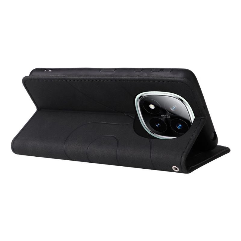 Läderfodral Xiaomi Redmi Note 14 Pro Plus 5g Telefonfodral Tvåfärgade Vågiga Linjer