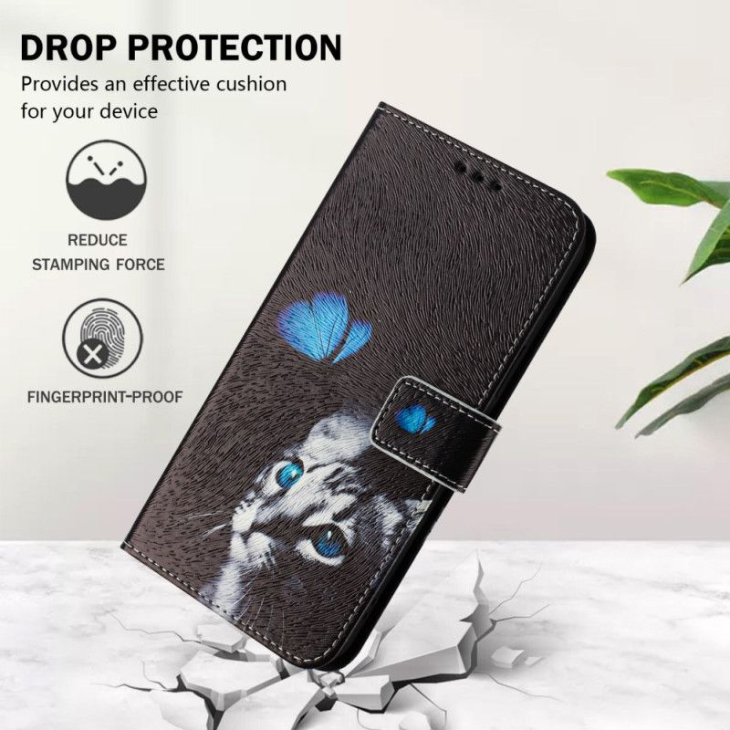 Skyddsfodral Xiaomi Redmi Note 14 Pro Plus 5g Fjärils- Och Kattmönster