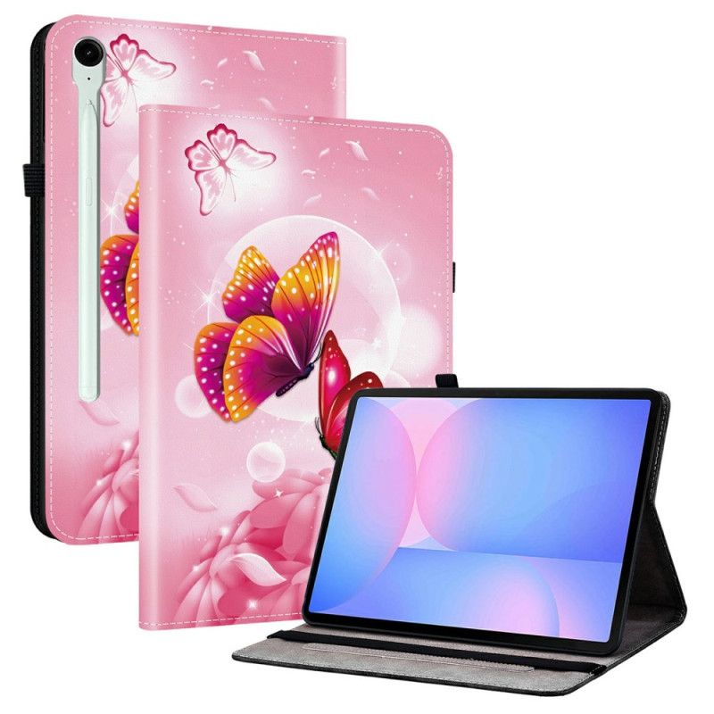 Fodral För Samsung Galaxy Tab S10 Fe Plus Rosa Fjärilar