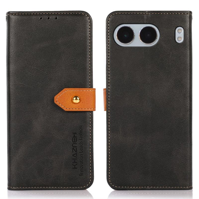 Läderskal Fodral Oneplus Nord 4 Guldspänne Khazneh