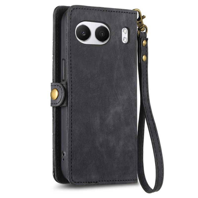 Läderskal Fodral Oneplus Nord 4 Plånbok Med Geometriskt Mönster