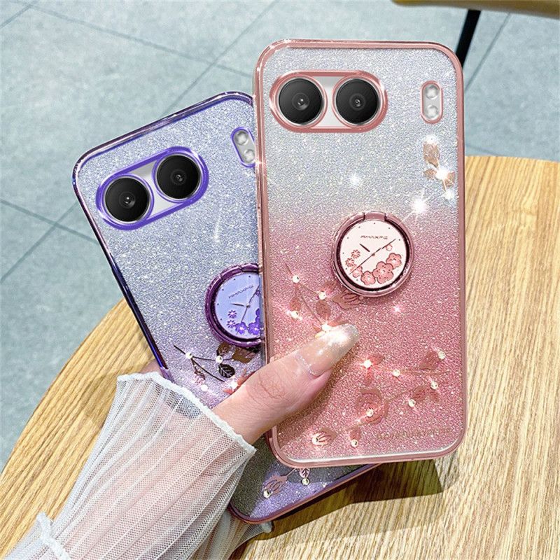 Skal För Oneplus Nord 4 Kadem Ringhållare Med Paljetter Och Strass