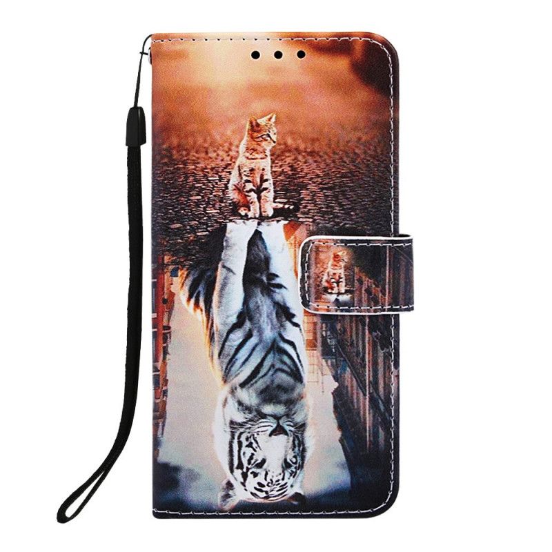 Fodral för Samsung Galaxy A70 Orange Funderingar Av Strängkatten Ernest