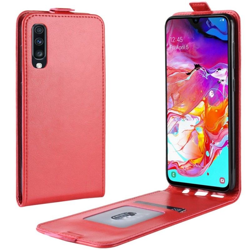 Fodral för Samsung Galaxy A70 Svart Vikbar Lädereffekt