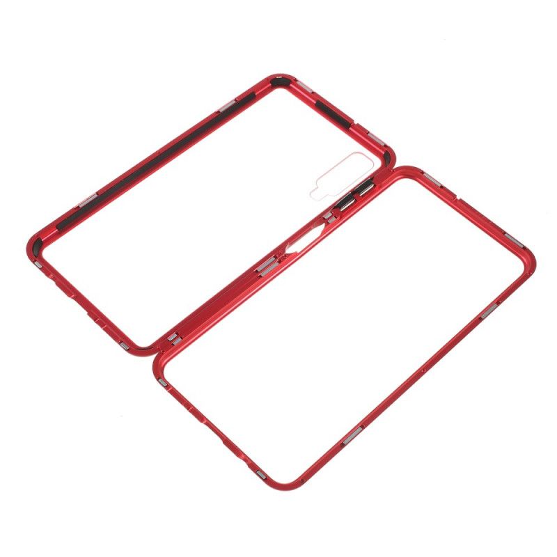 Folio-fodral för Samsung Galaxy A70 Röd Transparent Avtagbar