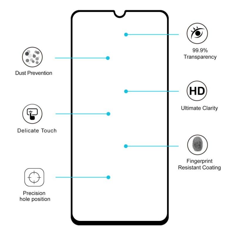 Härdat Glas Skydd Samsung Galaxy A70 Hatt Prins