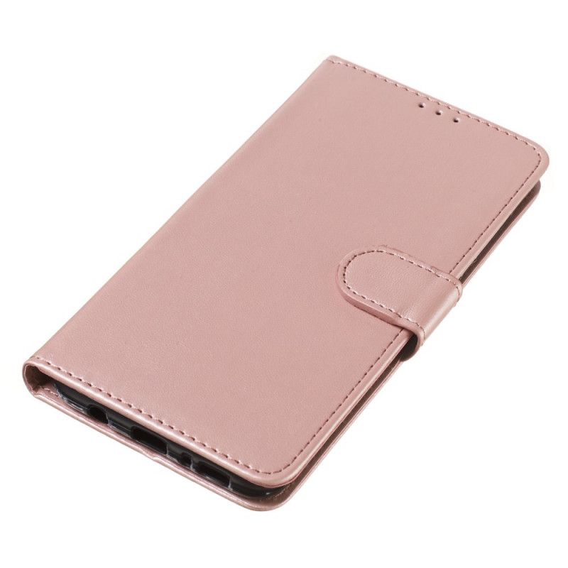 Läderskal Samsung Galaxy A70 Svart Färgat Konstläder Med Rem