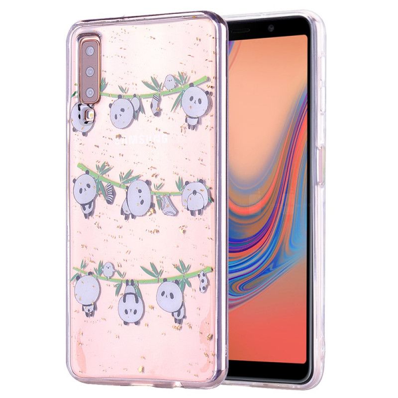 Skal för Samsung Galaxy A70 Roliga Och Glittrande Pandor