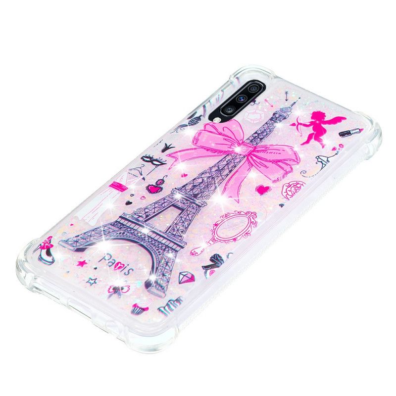 Skal Samsung Galaxy A70 Mobilskal Eiffeltornets Glitter