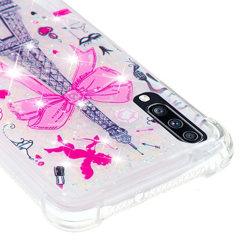Skal Samsung Galaxy A70 Mobilskal Eiffeltornets Glitter