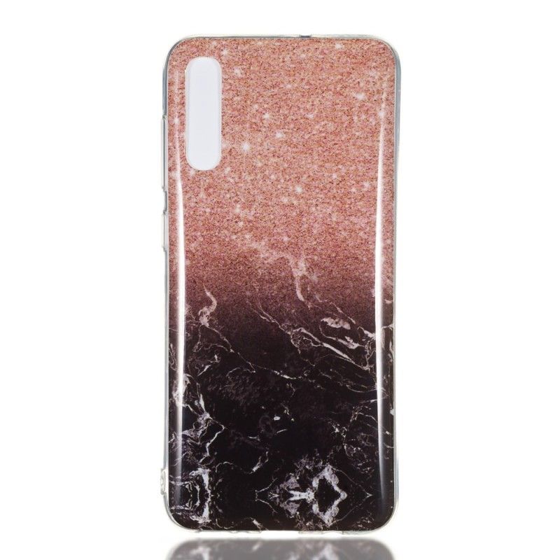 Skal Samsung Galaxy A70 Svart Glitter I Marmor