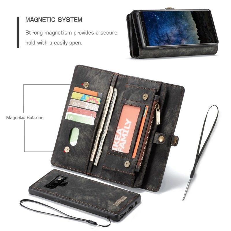 Fodral för Samsung Galaxy Note 9 Svart Vintage Läder Caseme