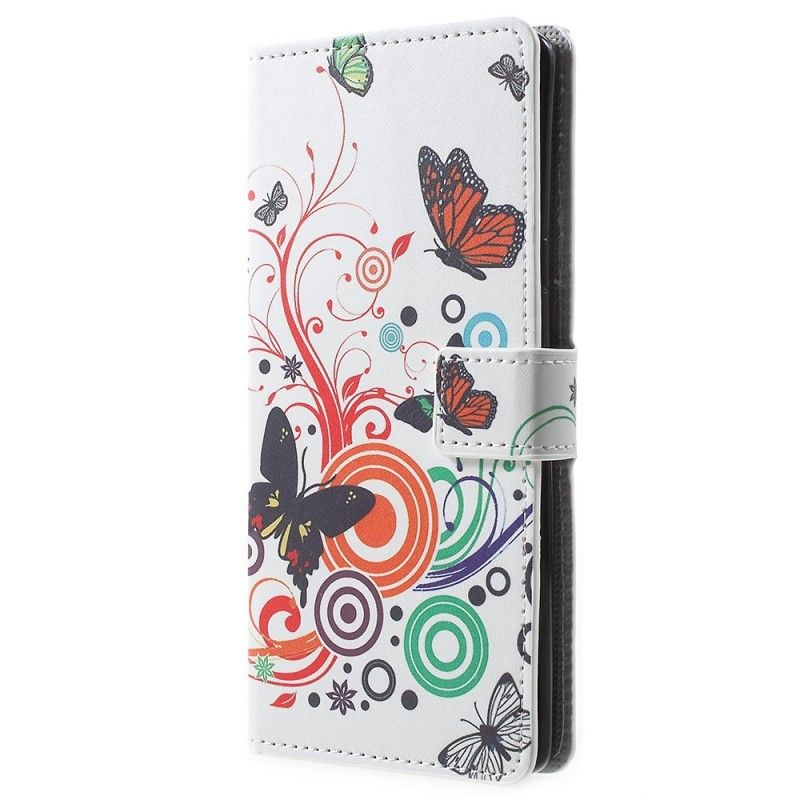 Fodral Samsung Galaxy Note 9 Lila Fjärilar Och Blommor