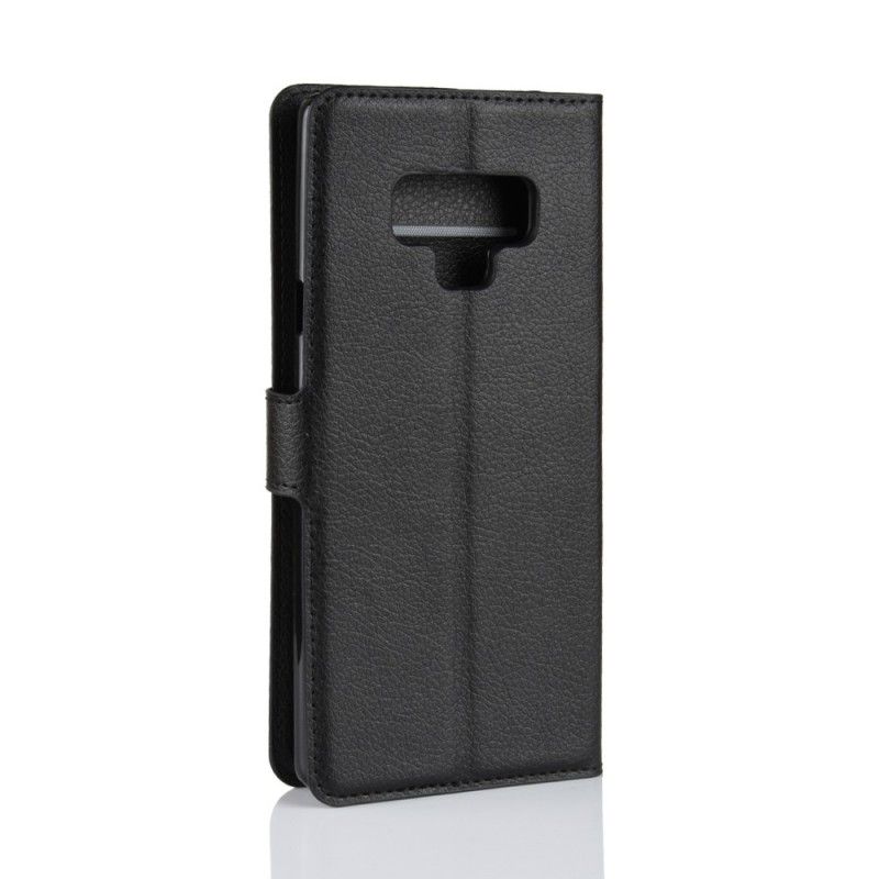 Fodral Samsung Galaxy Note 9 Svart Retro Litchi