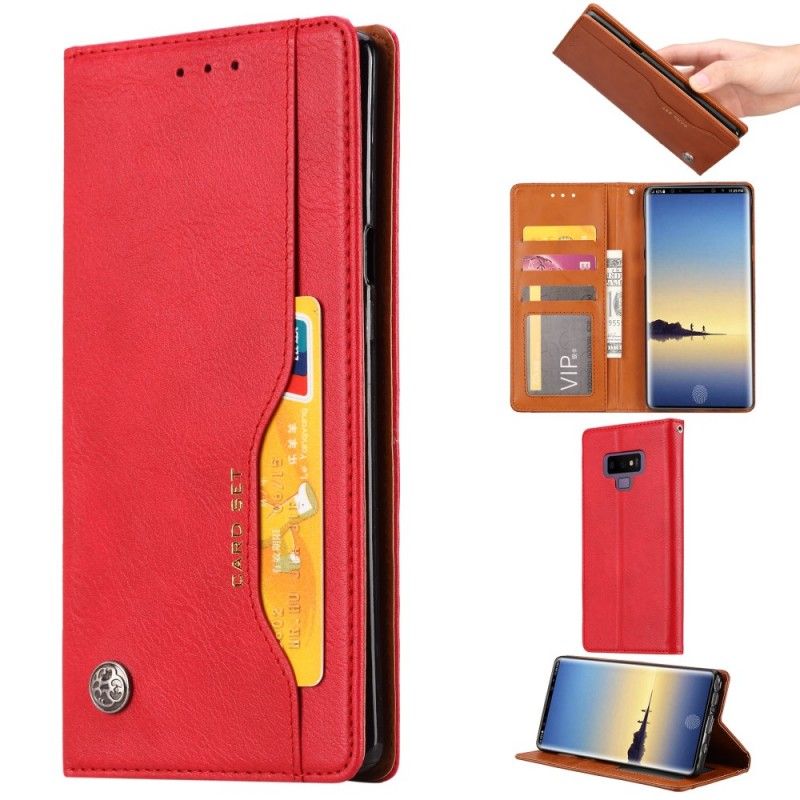 Folio-fodral Samsung Galaxy Note 9 Svart Korthållare I Konstläder