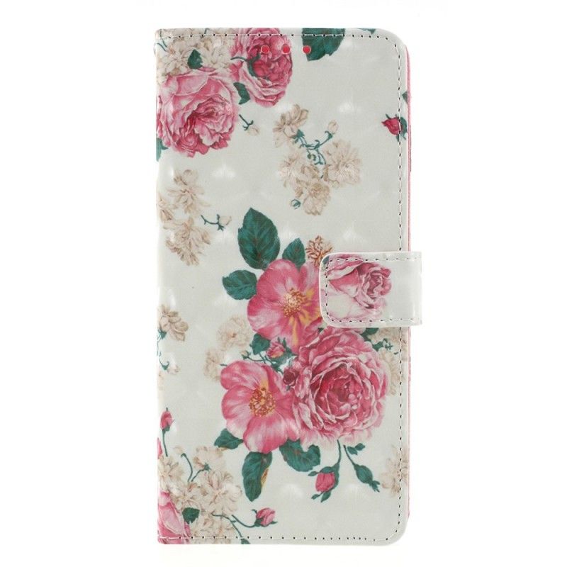 Läderfodral Samsung Galaxy Note 9 Mobilskal Frihetsblommor Med Rem