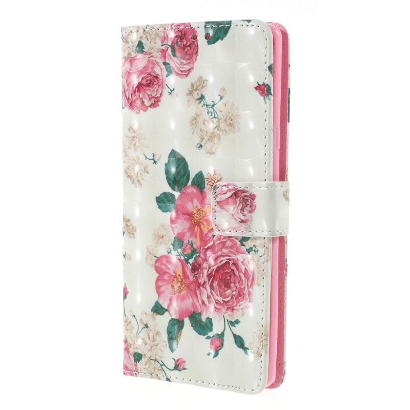 Läderfodral Samsung Galaxy Note 9 Mobilskal Frihetsblommor Med Rem