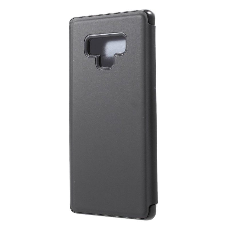 Se Omslag Samsung Galaxy Note 9 Svart Spegel Och Lädereffekt