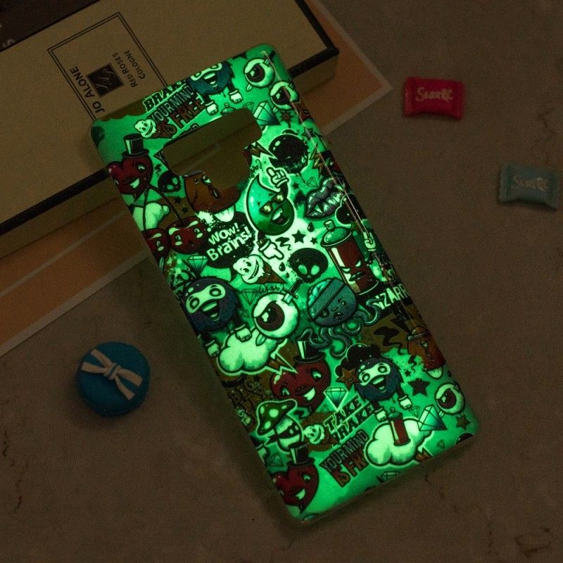 Skal för Samsung Galaxy Note 9 Fluorescerande Galenskap