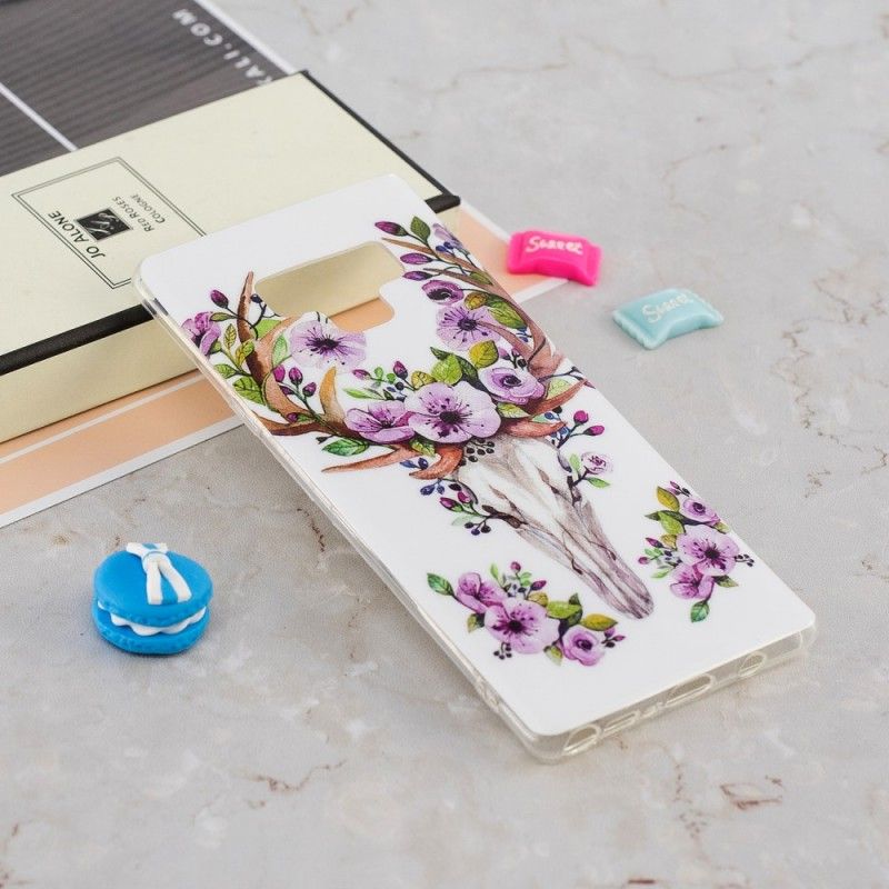 Skal Samsung Galaxy Note 9 Fluorescerande Blommig Älg