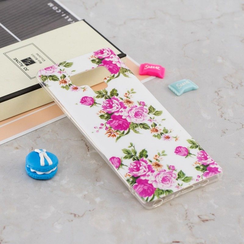 Skal Samsung Galaxy Note 9 Mobilskal Fluorescerande Frihetsblommor