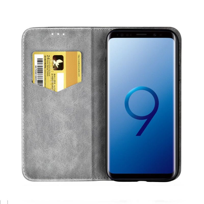 Folio-fodral för Samsung Galaxy S9 Grå Tvåfärgat Lädereffekt
