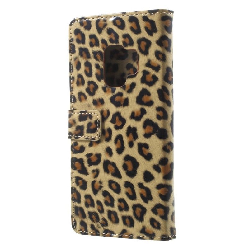 Läderfodral Samsung Galaxy S9 Mobilskal Leopard