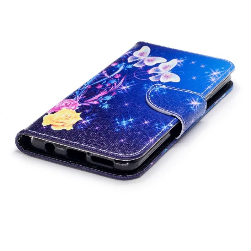 Läderskal Samsung Galaxy S9 Fjärilar På Natten