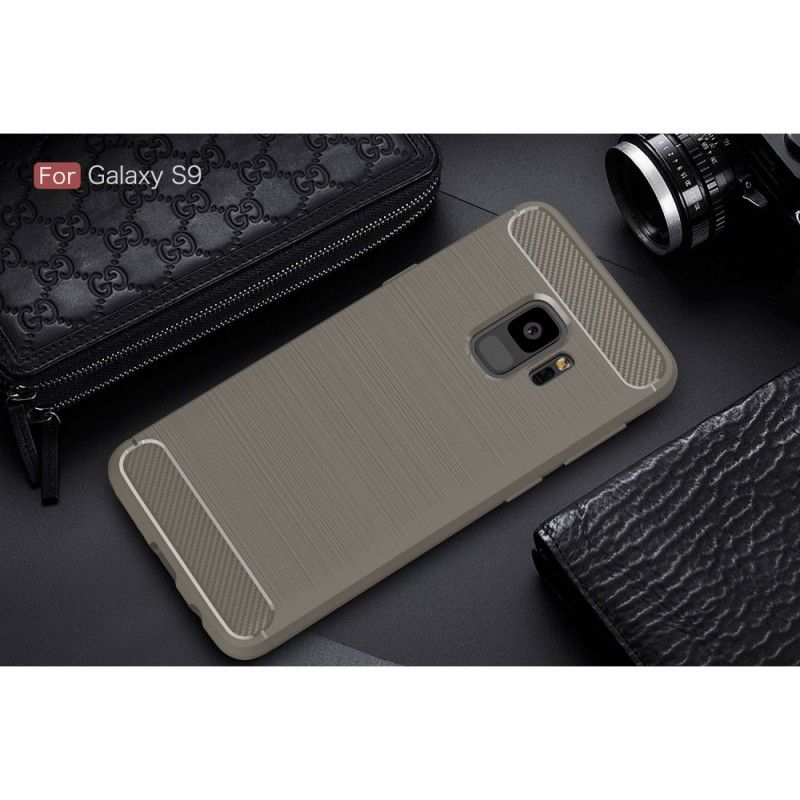 Skal för Samsung Galaxy S9 Svart Borstad Kolfiber