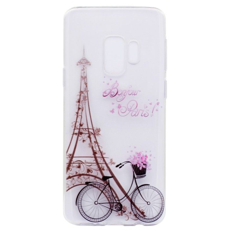 Skal Samsung Galaxy S9 Mobilskal Transparent Hej Paris